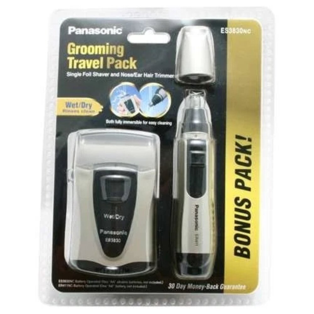 Panasonic Grooming Travel Pack Wet/Dry Single Foil Shaver & Nose/Ear Trimmer